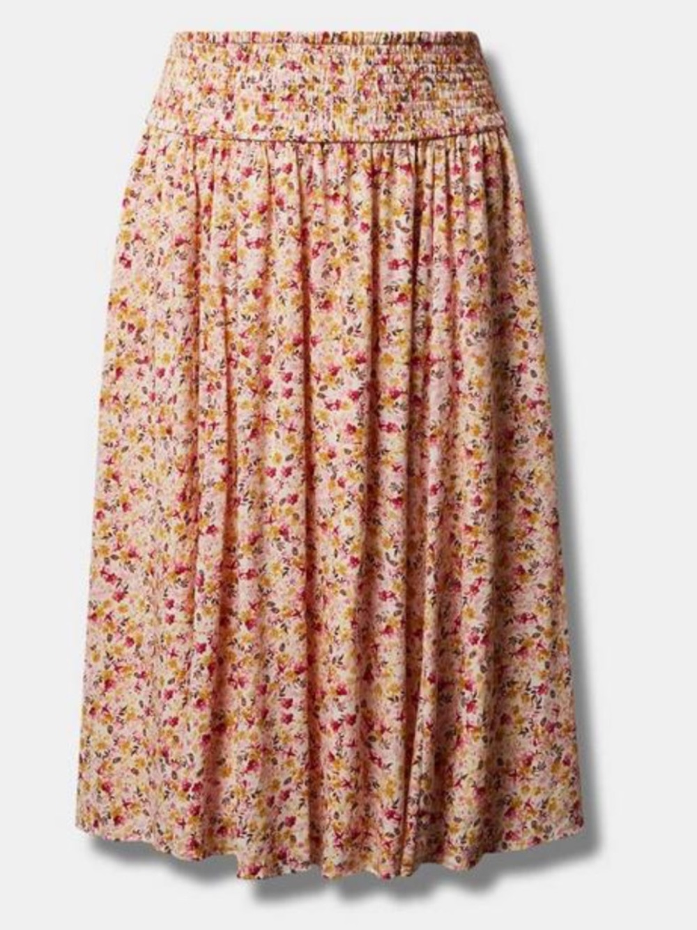 Torrid Tea Length Washable Gauze Smocked Waist Skirt Floral Maxi Skirt Size 2